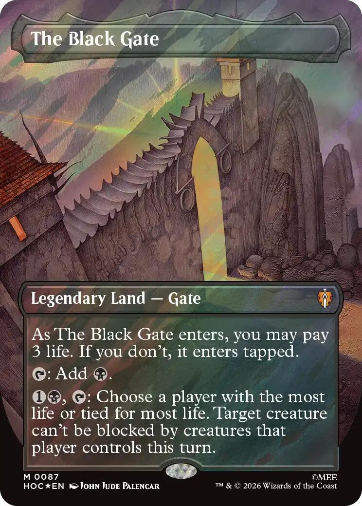 Image for The Black Gate (Borderless) (Surge Foil) (87) (HOC) - Magic: The Gathering