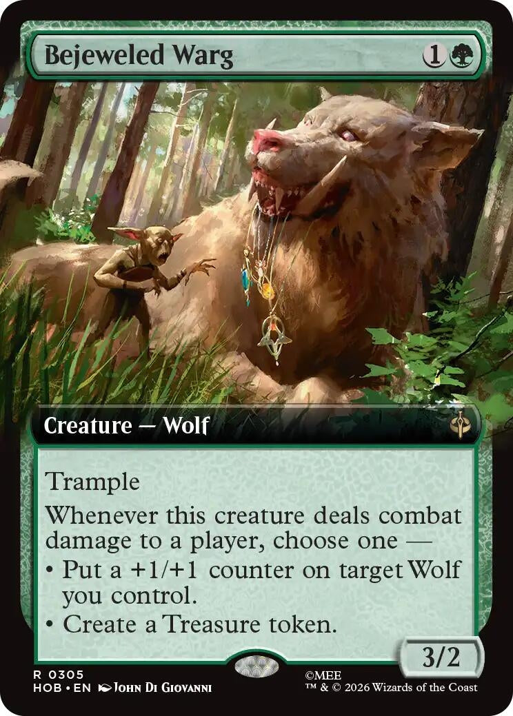 Image for Bejeweled Warg (Extended Art) (305) (HOB) - Magic: The Gathering