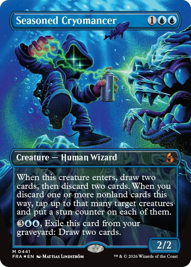 Image for Seasoned Cryomancer (Borderless) (0441) (441) (FRA) - Magic: The Gathering