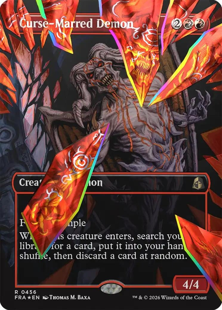 Image for Curse-Marred Demon (Borderless) (Facet Foil) (456) (FRA) - Magic: The Gathering