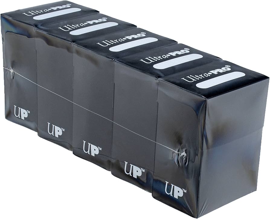 Ultra Pro Solid Black 5 Piece 80+ Deck Box Bundle