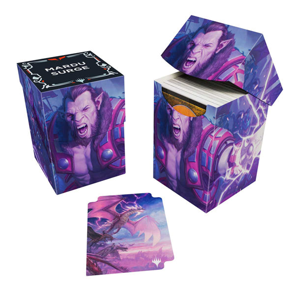 Ultra Pro MTG Tarkir: Dragonstorm Zurgo Stormrender / Neriv, Crackling Vanguard Deck Box Pro 100+