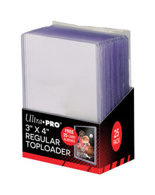 Ultra Pro 3" x 4" Clear Regular Toploaders w/ Card Sleeves (25ct)