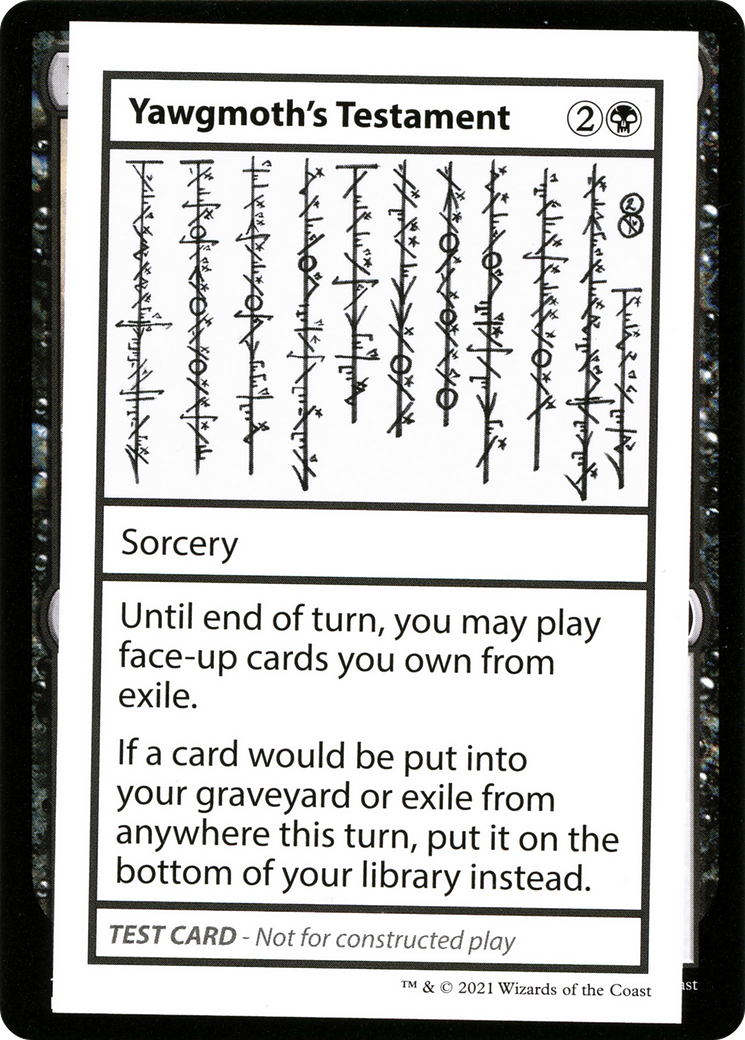 Yawgmoth's Testament (2021 Edition) [Mystery Booster Playtest Cards]