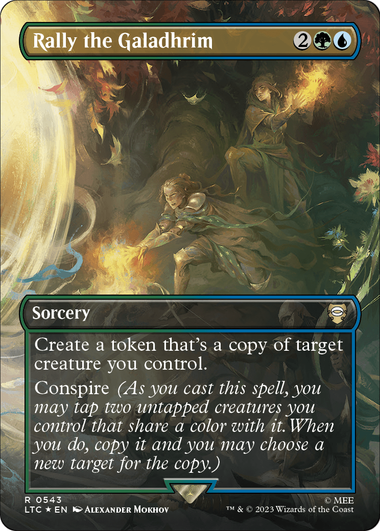 Rally the Galadhrim (Borderless) (Surge Foil) [The Lord of the Rings: Tales of Middle-Earth Commander]