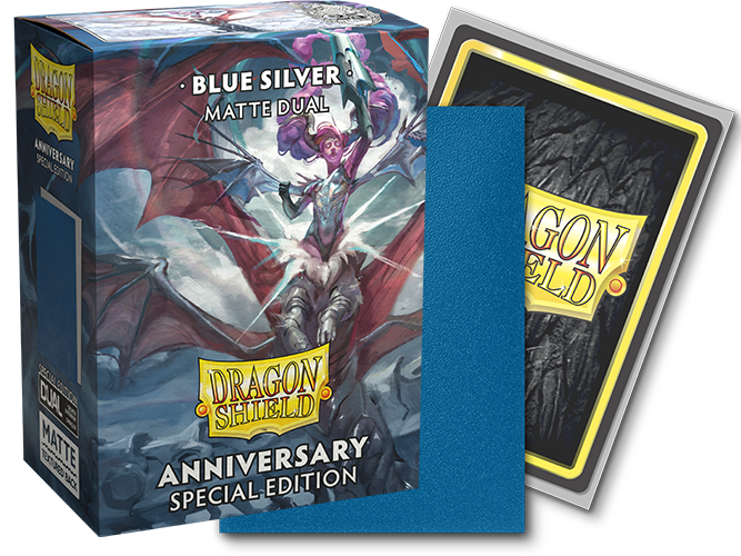 Dragon Shield 25th Special Edition Blue Silver Matte Dual Sleeves (Standard Size)