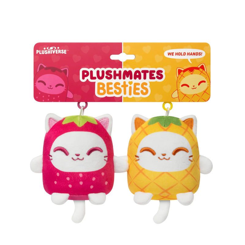 Teeturtle Plushiverse Plushmate Besties - Fruit Cats (Strawberry + Pineapple)
