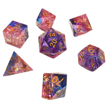 Chronicle RPG 7-Set Sharp Resin Dice Pink Blue Nebula