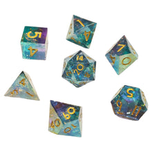 Chronicle RPG Accessories 7-Set Sharp Resin Dice Teal Nebula