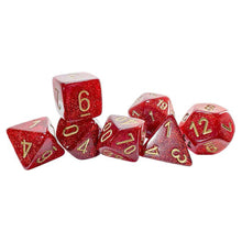 Chessex Mega-hedral 7-Die Set - Glitter - Ruby/Gold
