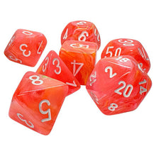 Chessex Mega-hedral 7-Die Set - Festive - Dahlia/White
