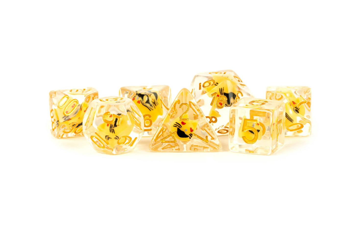 16mm Resin Poly Dice Set - Cat Dice