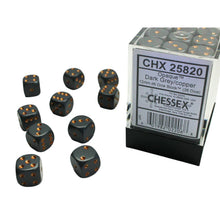 Chessex 12MM D6 Dice - Opaque  - Dark Grey/Copper