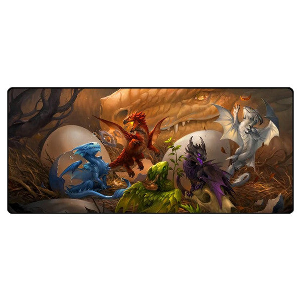 GameHead Baby Dragons Black Stitched Deskmat
