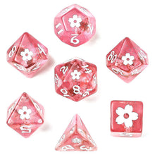 Hymgho Premium Gaming Wyrmforged Sakura Blossom Pink with White Ink 7 Set Dice