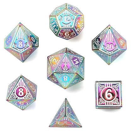 Hymgho Premium Gaming Bard Solid Metal 7-Set Dice