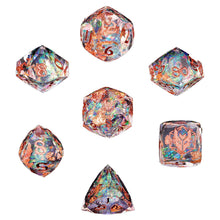 Hymgho Premium Gaming Captured Magic Luster Cut Resin 7 Dice Set Dice - Opal