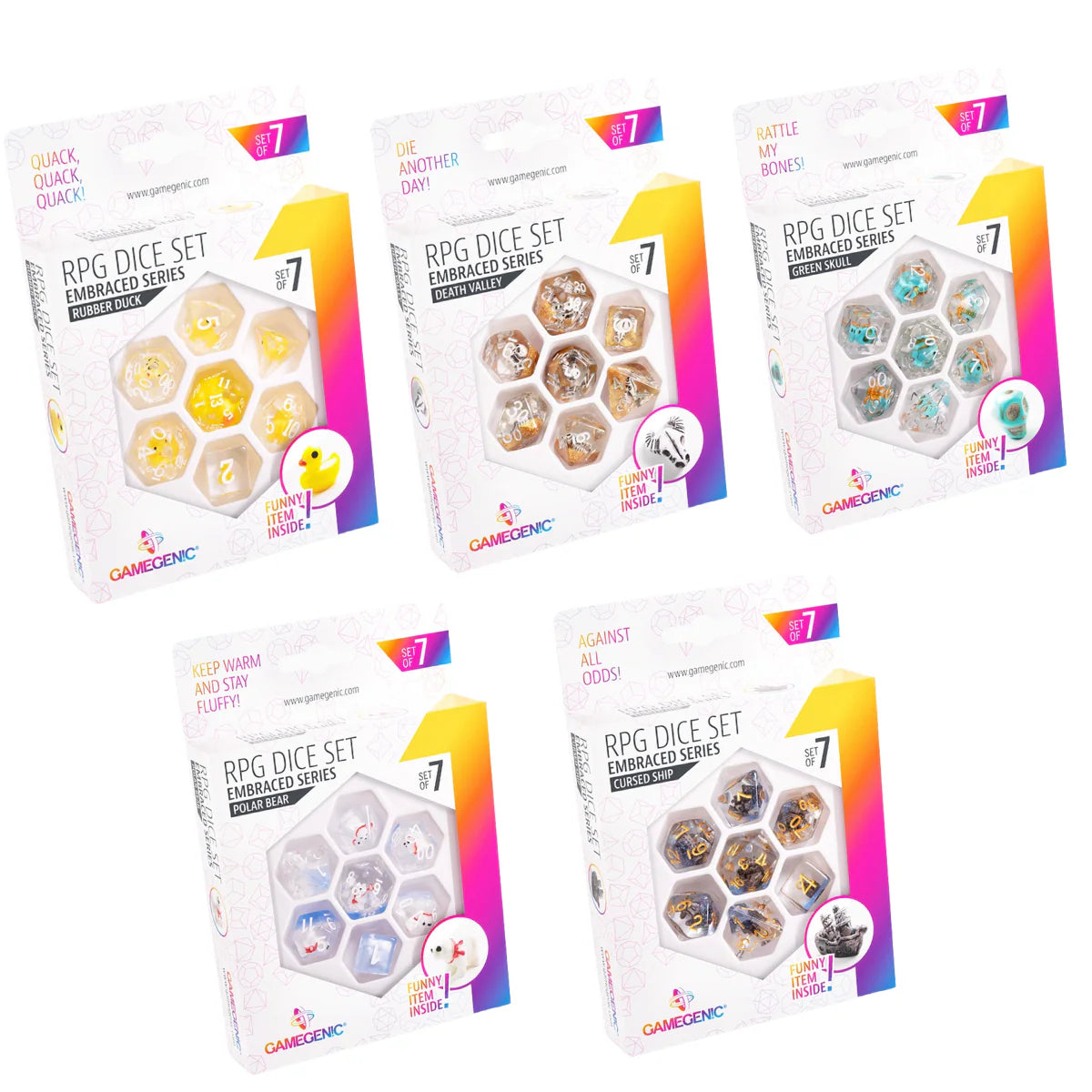 Gamegenic Embraced Series Set of 7 RPG Dice