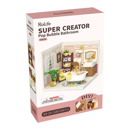 Rolife Super Creator Pop Bubble Bathroom DIY Miniature House Kit DW014B