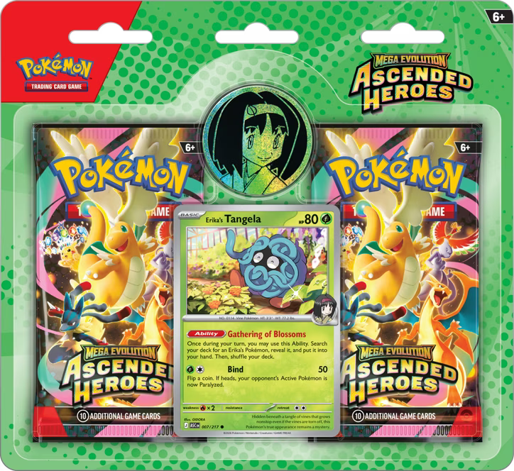 Pokemon Mega Evolution Ascended Heroes 2 Pack Blister Collection