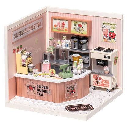 Rolife Double Joy Bubble Tea DIY Miniature Store Kit DW006