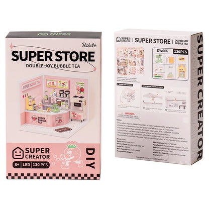 Rolife Double Joy Bubble Tea DIY Miniature Store Kit DW006