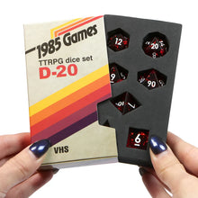 1985 Games VHS Dice - 7-Die set - Ruby Red