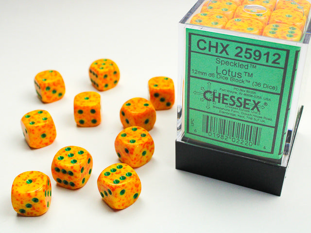Chessex 12MM D6 Dice - Speckled - Lotus