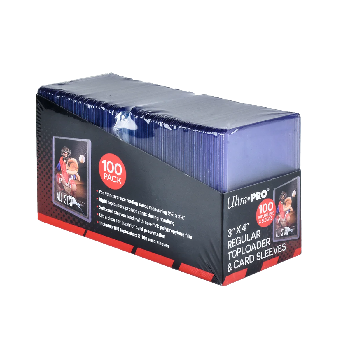 Ultra Pro: 3" x 4" Clear Regular Toploaders and Soft Sleeves Bundle (100ct)