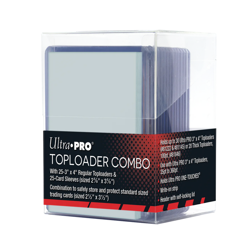 Ultra Pro: Toploaders and Sleeves Combo (25ct) with Clear Storage Box