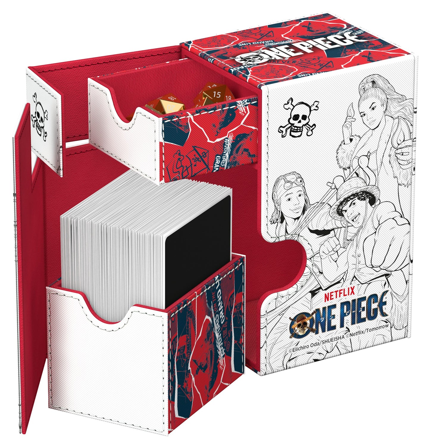 Ultimate Guard One Piece Straw Hat Pirates Sketch Xenoskin Flip'n'Tray 133+ Deck Box