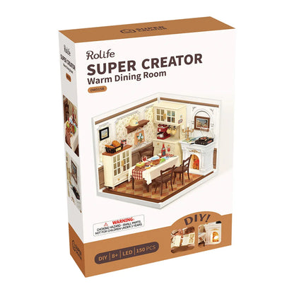 Rolife Super Creator Warm Dining Room DIY Miniature House Kit DW015B