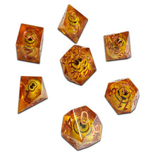 Chronicle Amber ICU 7-Set Cube Liquid Core Dice