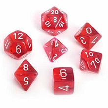 Chessex 7-Die Set - Translucent - Red/White