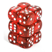 Chessex 16MM D6 Dice - Translucent - Red/White
