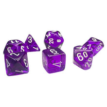 Chessex MINI 7-Die Set - Translucent - Purple/White