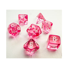 Chessex MINI 7-Die Set - Translucent - Pink/White