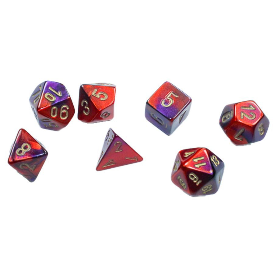Chessex MINI 7-Die Set - Gemini - Purple-Red/Gold