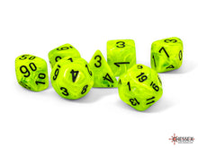 Chessex 7-Die Set - Vortex Mega-hedral - Bright Green/Black