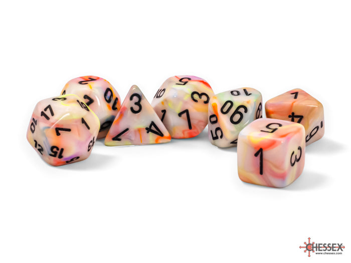 Chessex 7-Die set - Festive Mega-hedral - Circus/Black