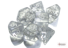 Chessex 7-Die Set - Translucent - Clear/White