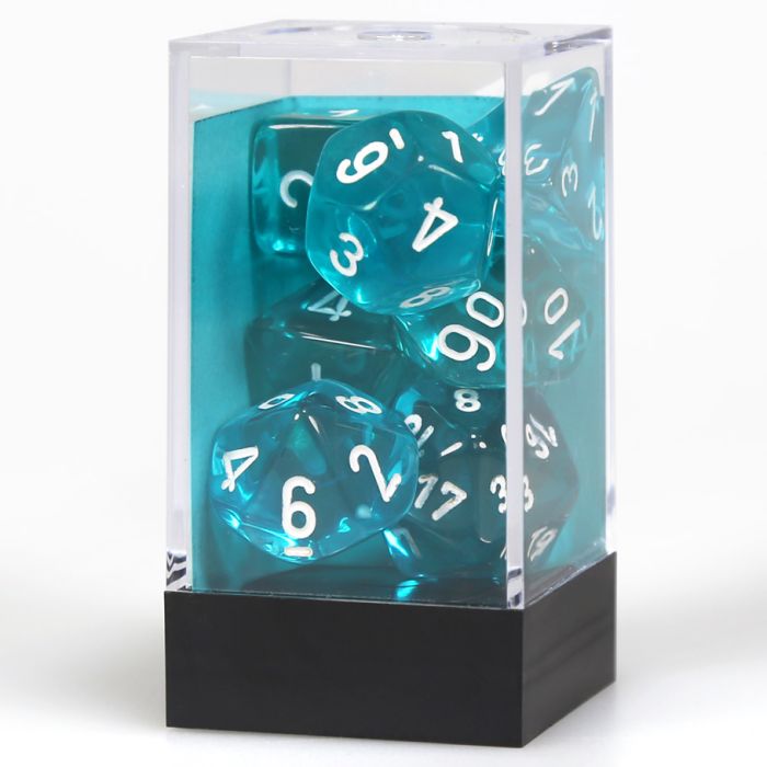 Chessex 7-Die Set - Translucent - Teal/White