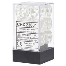 Chessex 16MM D6 Dice - Translucent - Clear/White