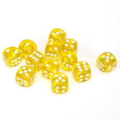 Chessex 16MM D6 Dice - Translucent - Yellow/White