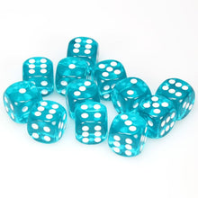 Chessex 16MM D6 Dice - Translucent - Teal/White