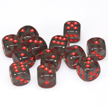 Chessex 16MM D6 Dice - Translucent - Smoke/Red