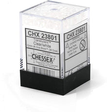 Chessex 12MM D6 Dice - Translucent - Clear/White