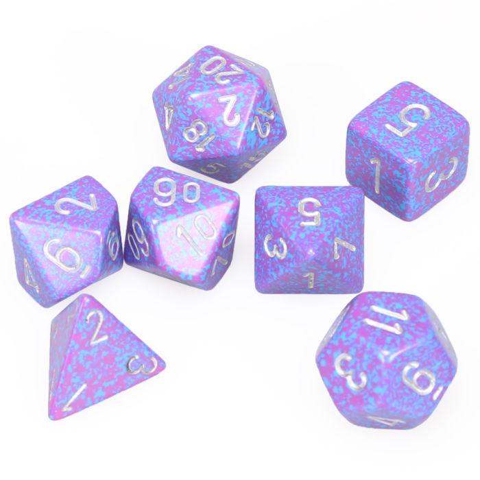 Chessex 7-Die Set - Speckled - Silver Tetra