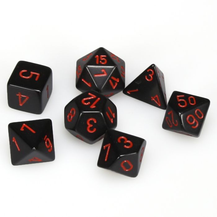 Chessex 7-Die Set - Opaque - Black/Red