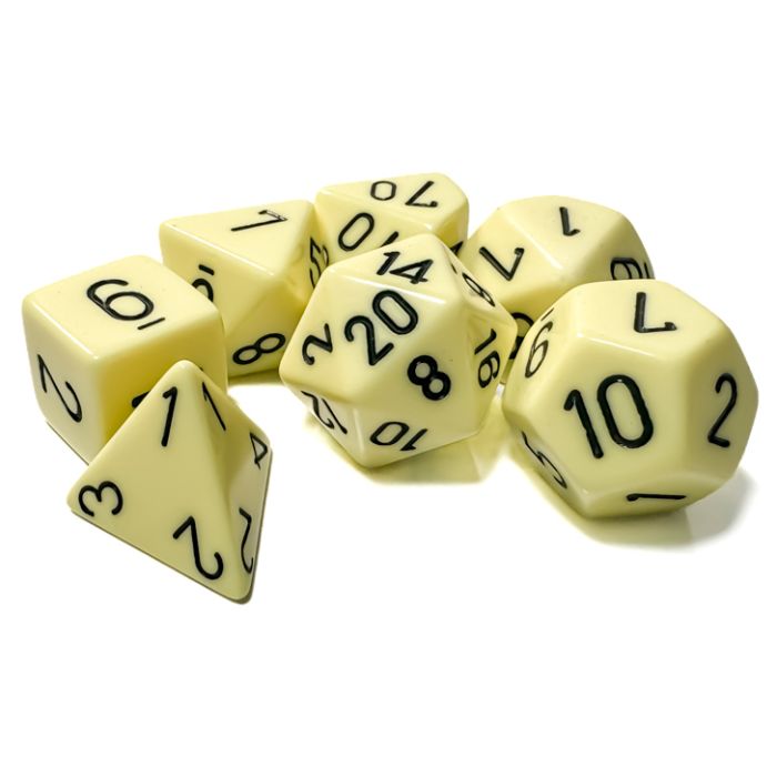 Chessex 7-Die Set - Opaque - Pastel Yellow/Black